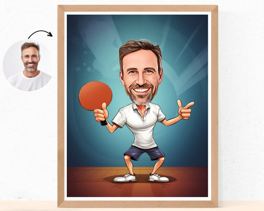 Personalised Table Tennis Caricature