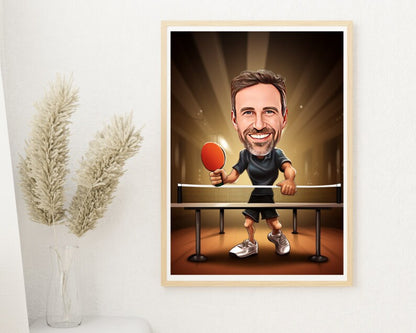 Personalised Table Tennis Caricature