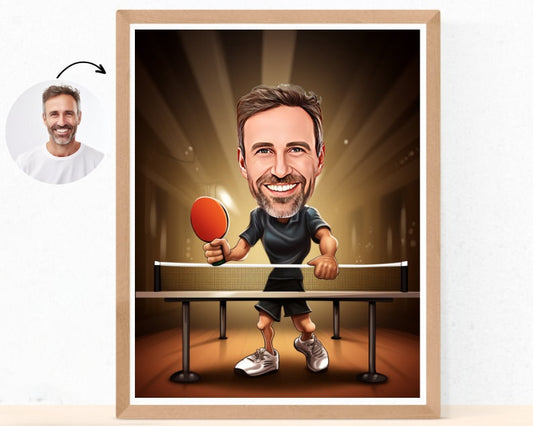 Personalised Table Tennis Caricature