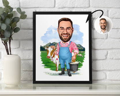 Personalised Farmer Caricature