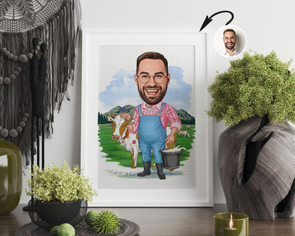 Personalised Farmer Caricature