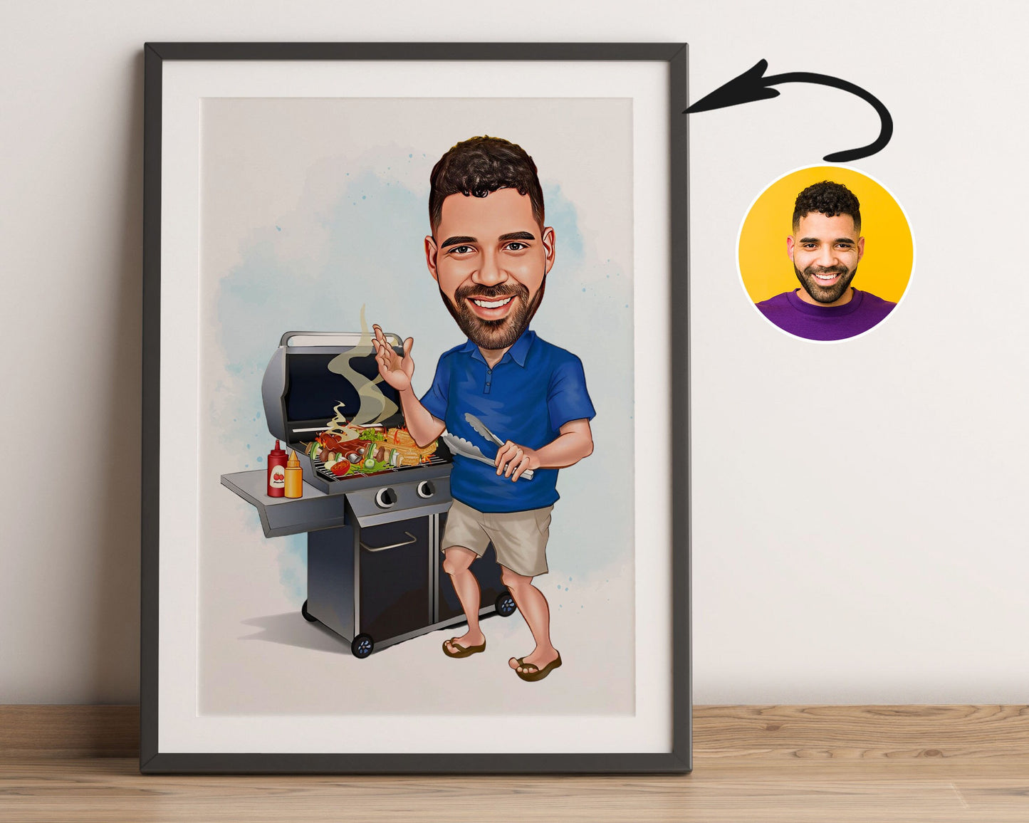 Personalised BBQ Caricature