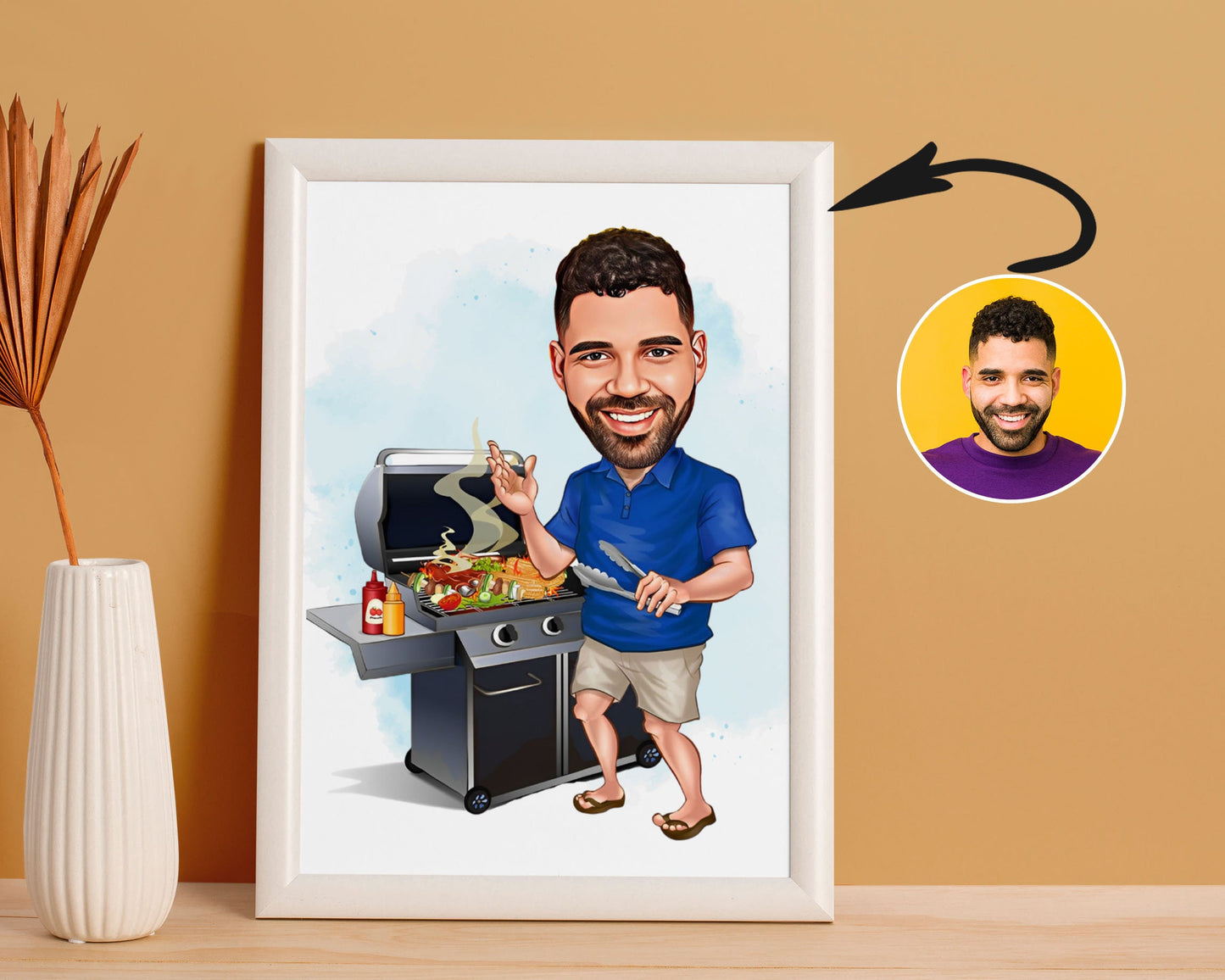 Personalised BBQ Caricature