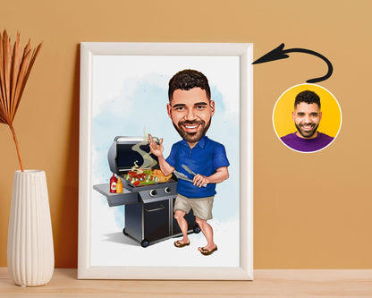 Personalised BBQ Caricature
