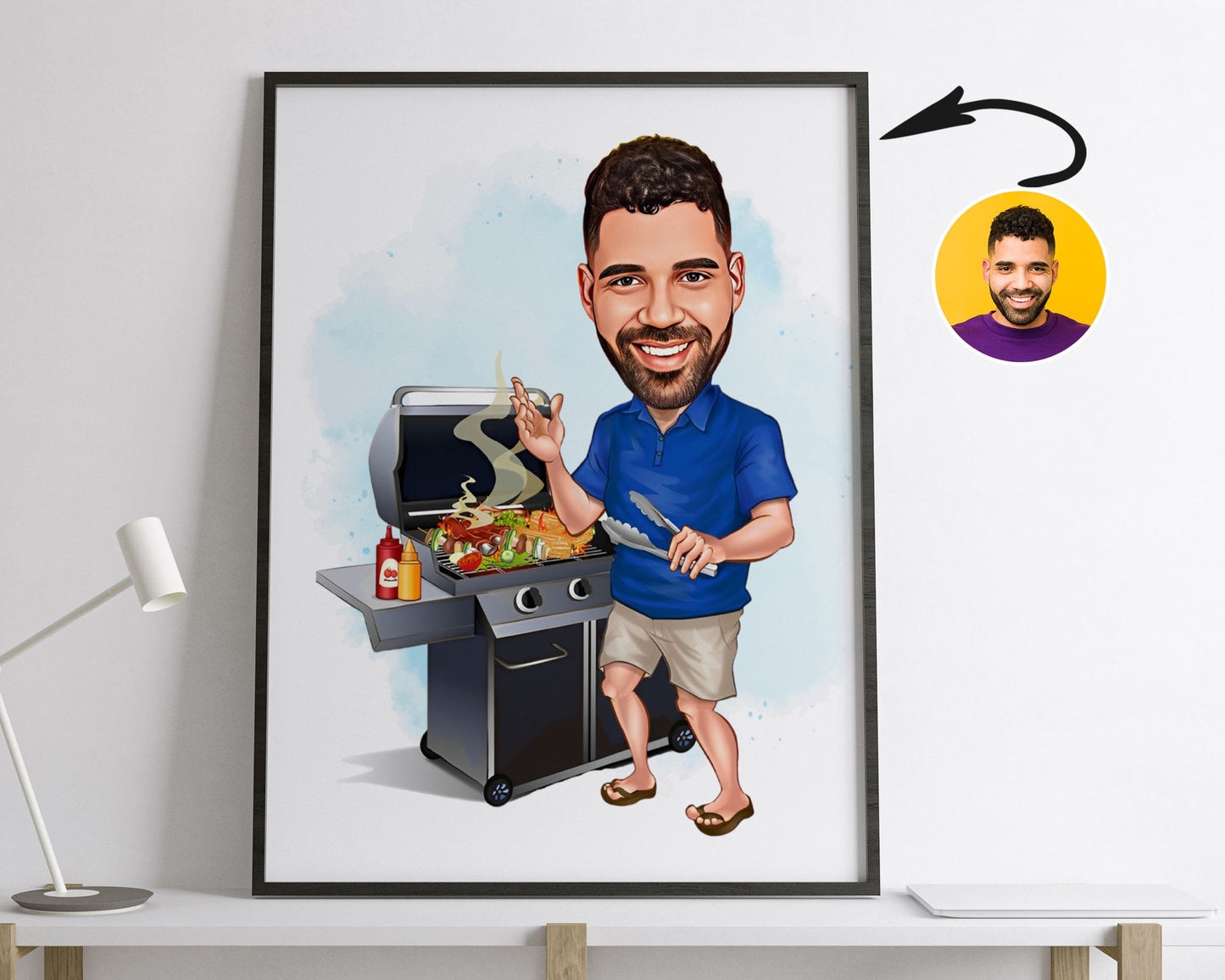 Personalised BBQ Caricature