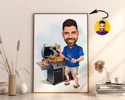 Personalised BBQ Caricature