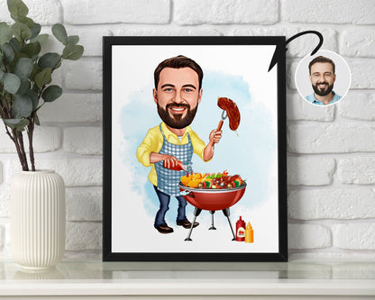 Personalised BBQ Caricature