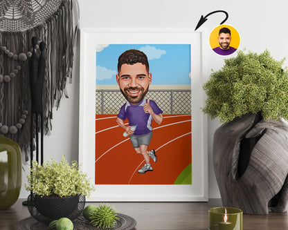 Personalised Runner Caricature