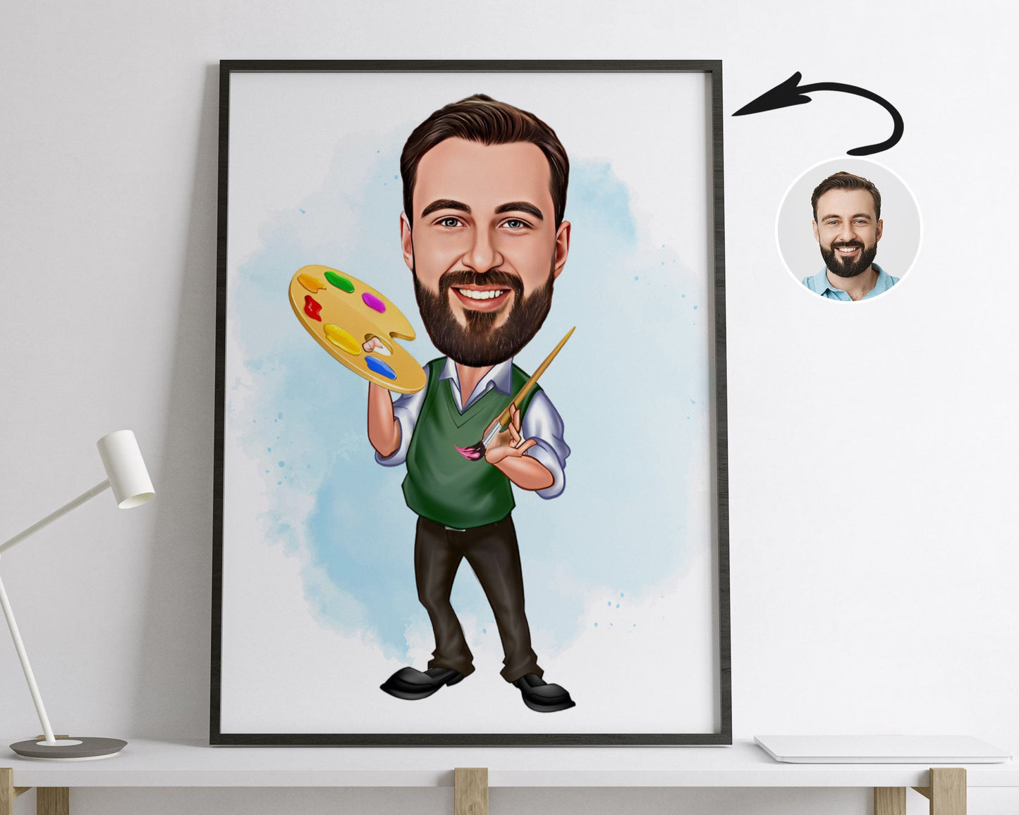 Personalised Painter Caricature