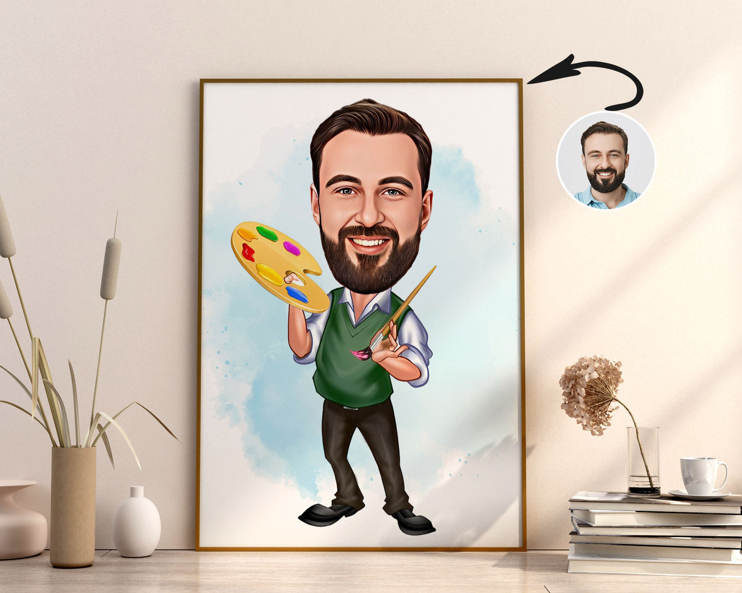 Personalised Painter Caricature