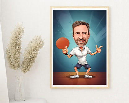 Personalised Table Tennis Caricature