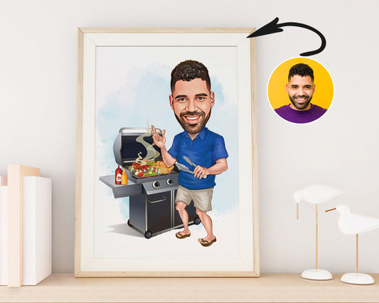 Personalised BBQ Caricature