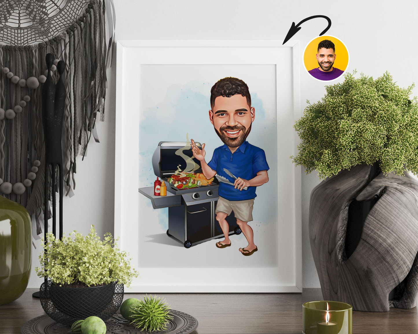 Personalised BBQ Caricature