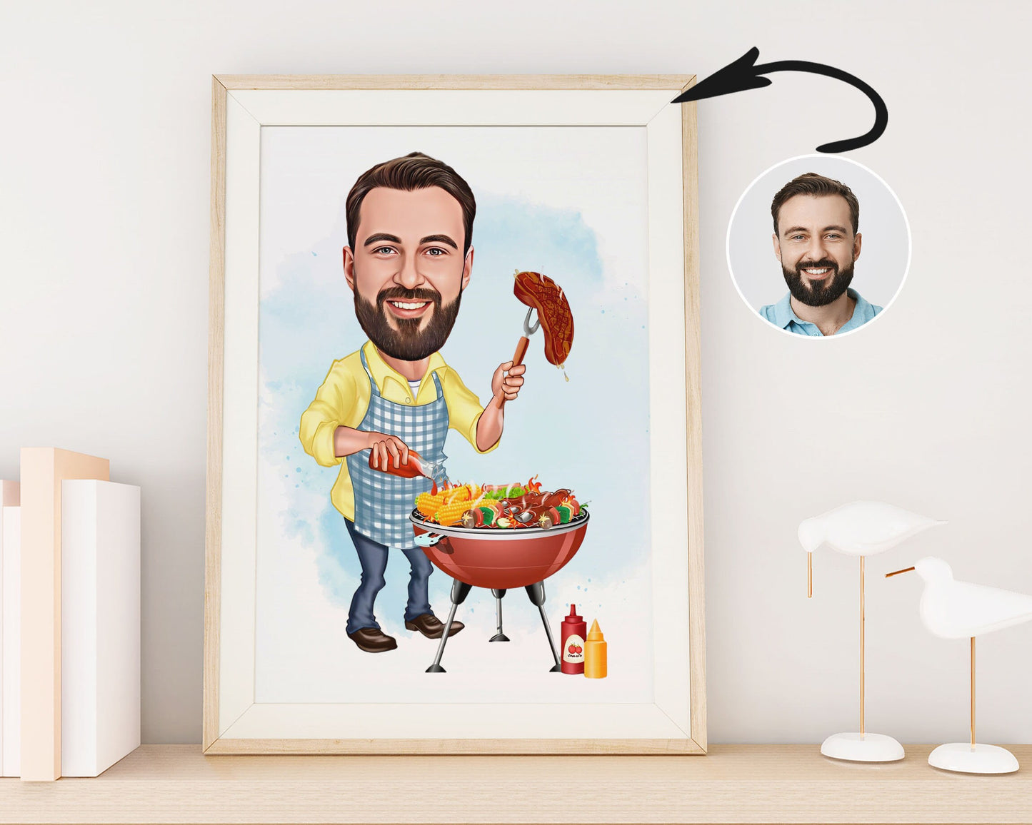 Personalised BBQ Caricature