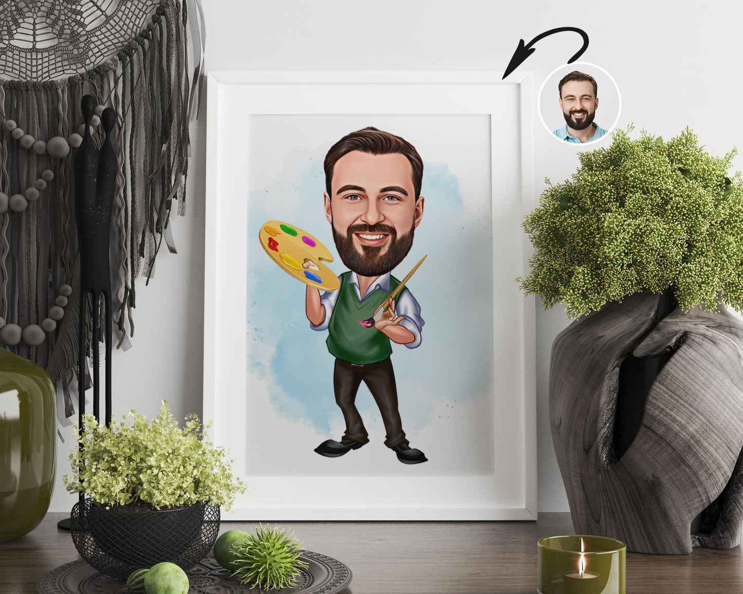 Personalised Painter Caricature