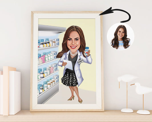 Personalised Pharmacist Caricature