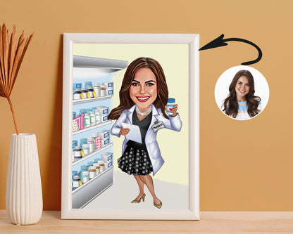 Personalised Pharmacist Caricature