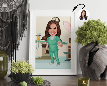 Personalised Dentist Caricature