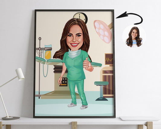 Personalised Dentist Caricature