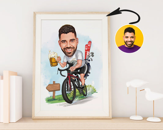 Personalised Cyclist Caricature