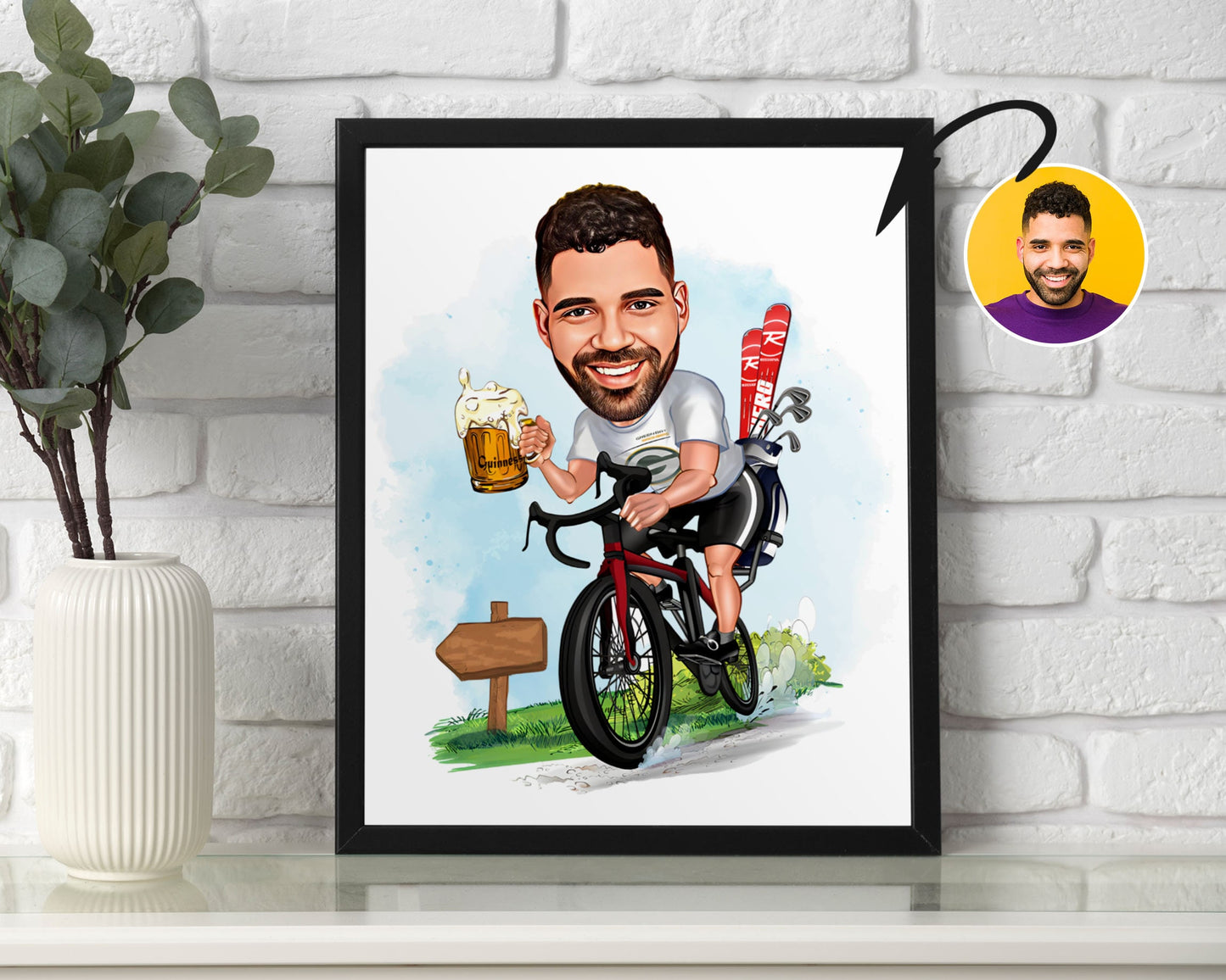 Personalised Cyclist Caricature
