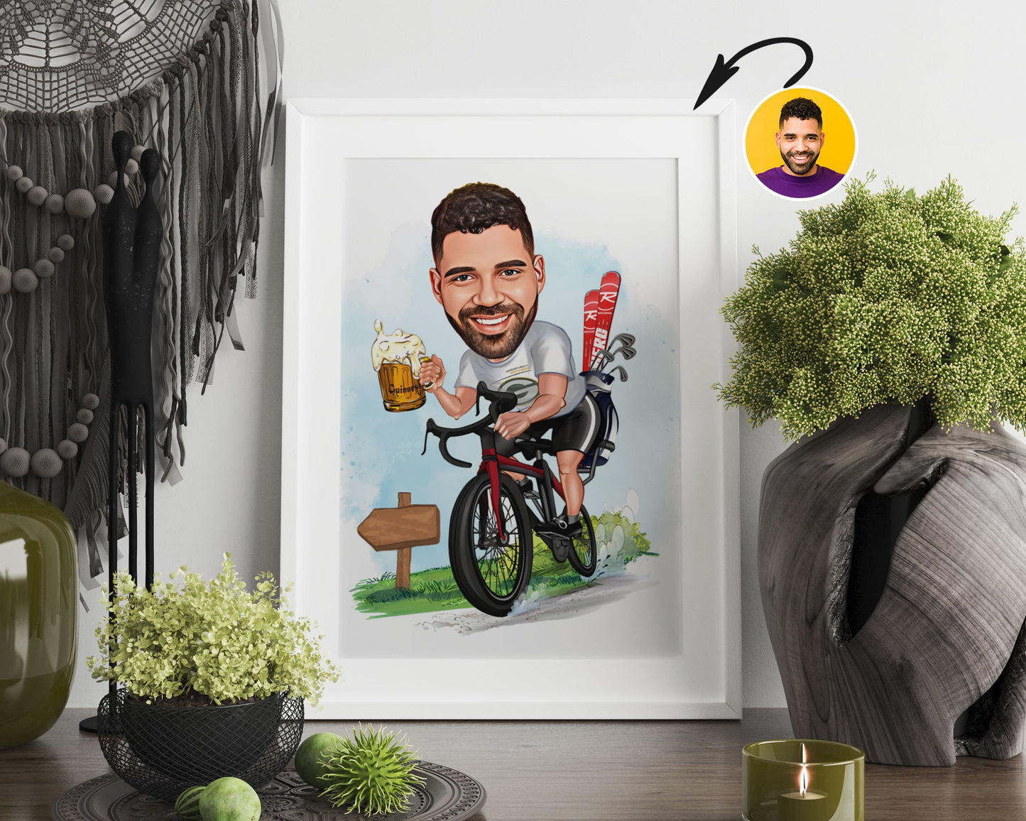 Personalised Cyclist Caricature