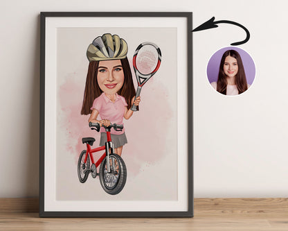 Personalised Tennis Caricature