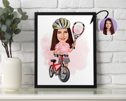 Personalised Tennis Caricature
