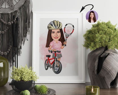 Personalised Tennis Caricature