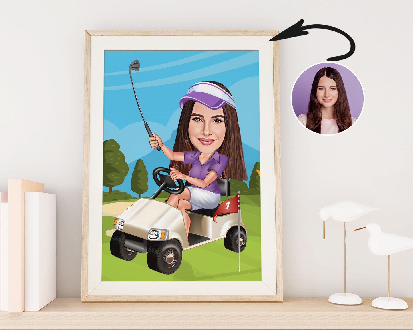 Personalised Golfing Caricature