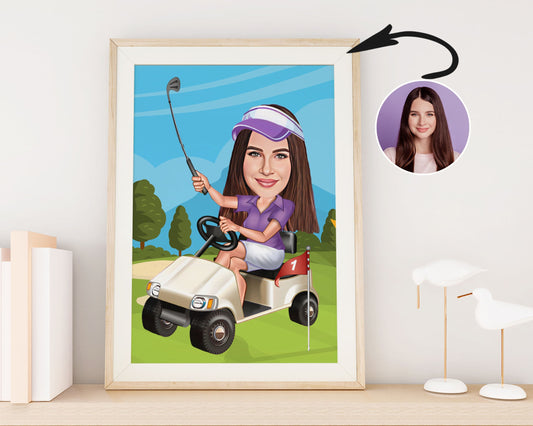 Personalised Golfing Caricature