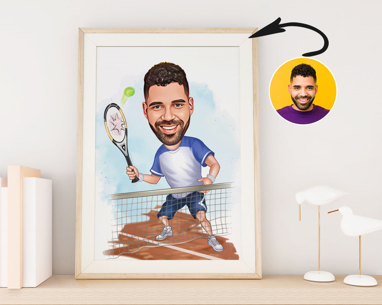 Personalised Tennis Caricature