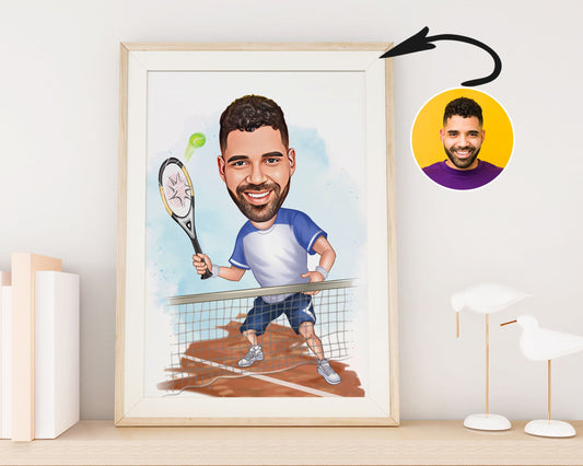 Personalised Tennis Caricature