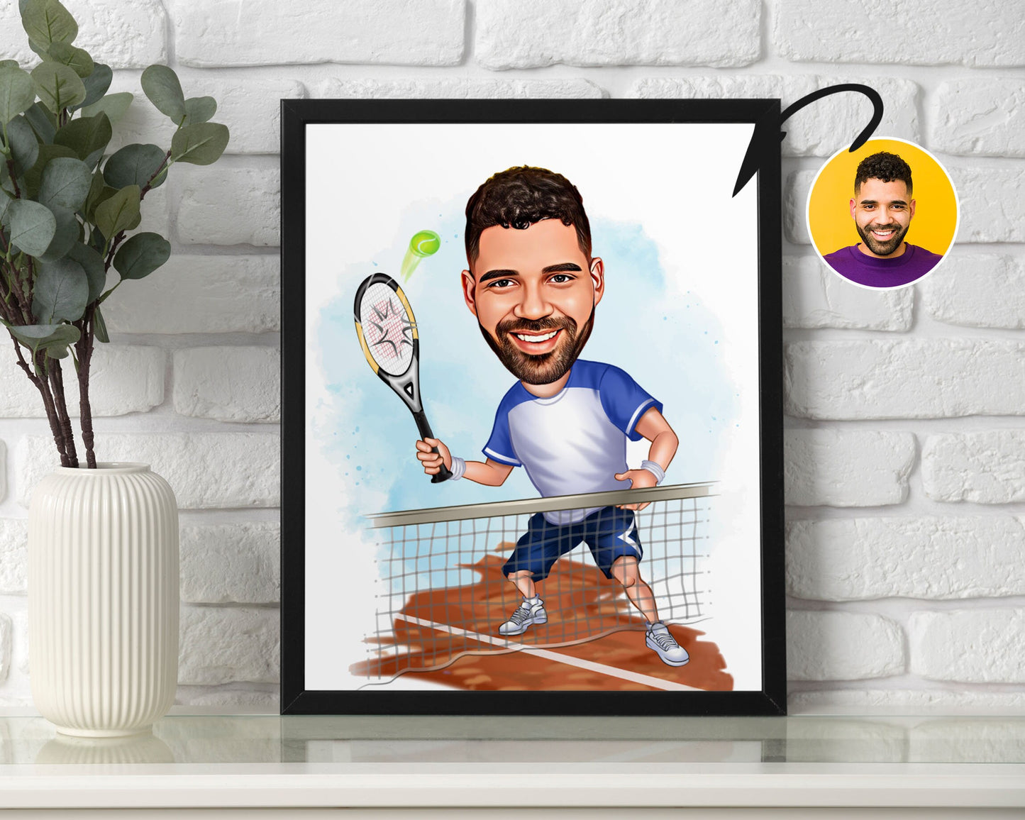 Personalised Tennis Caricature
