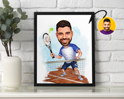 Personalised Tennis Caricature