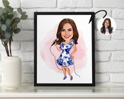 Personalised Singer Caricature