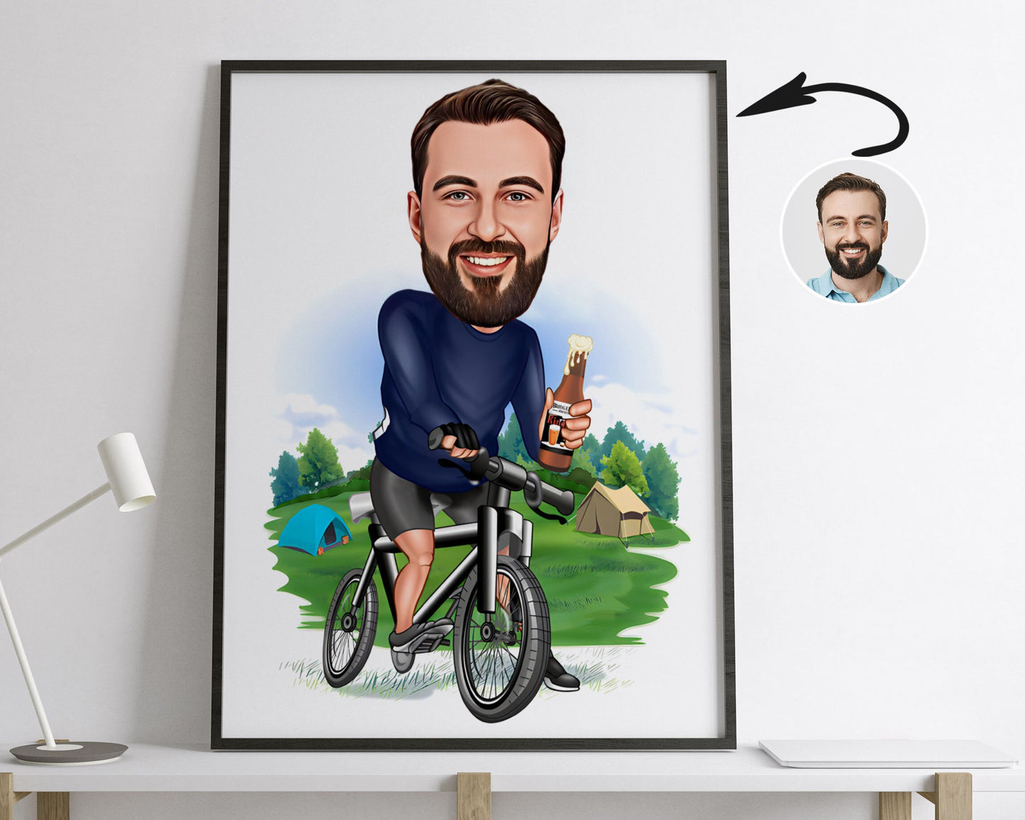 Personalised Cyclist Caricature