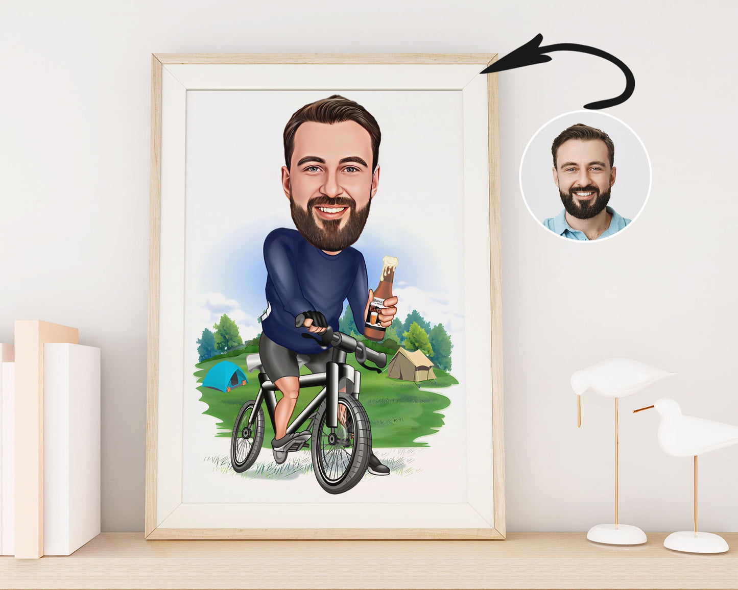 Personalised Cyclist Caricature