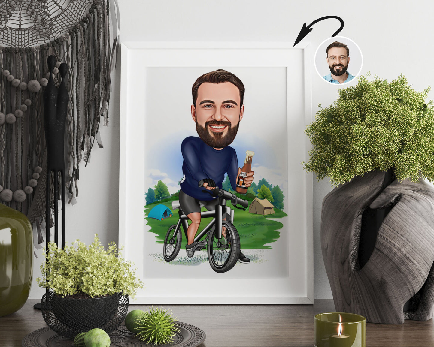 Personalised Cyclist Caricature