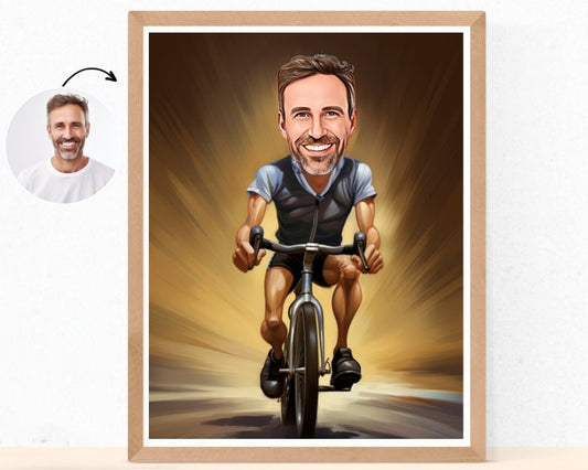Personalised Cyclist Caricature