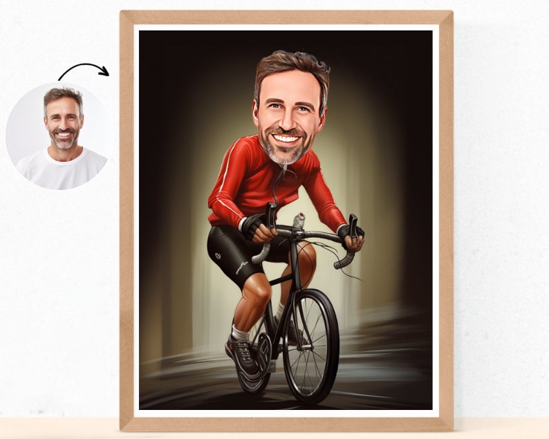 Personalised Cyclist Caricature