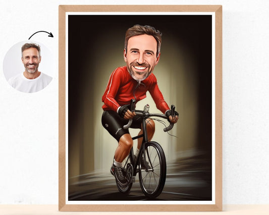 Personalised Cyclist Caricature