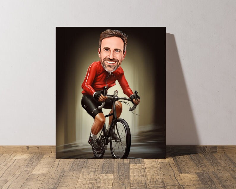 Personalised Cyclist Caricature