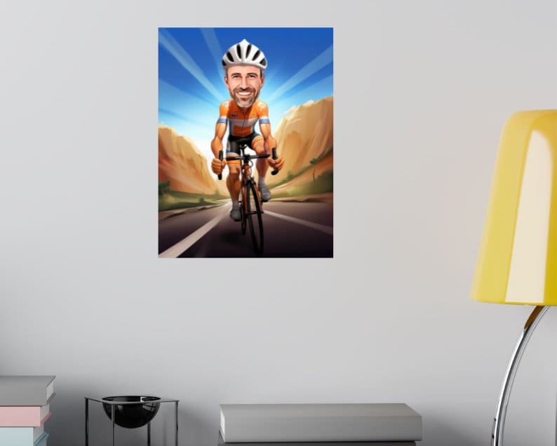 Personalised Cyclist Caricature