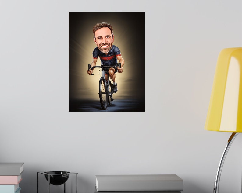 Personalised Cyclist Caricature