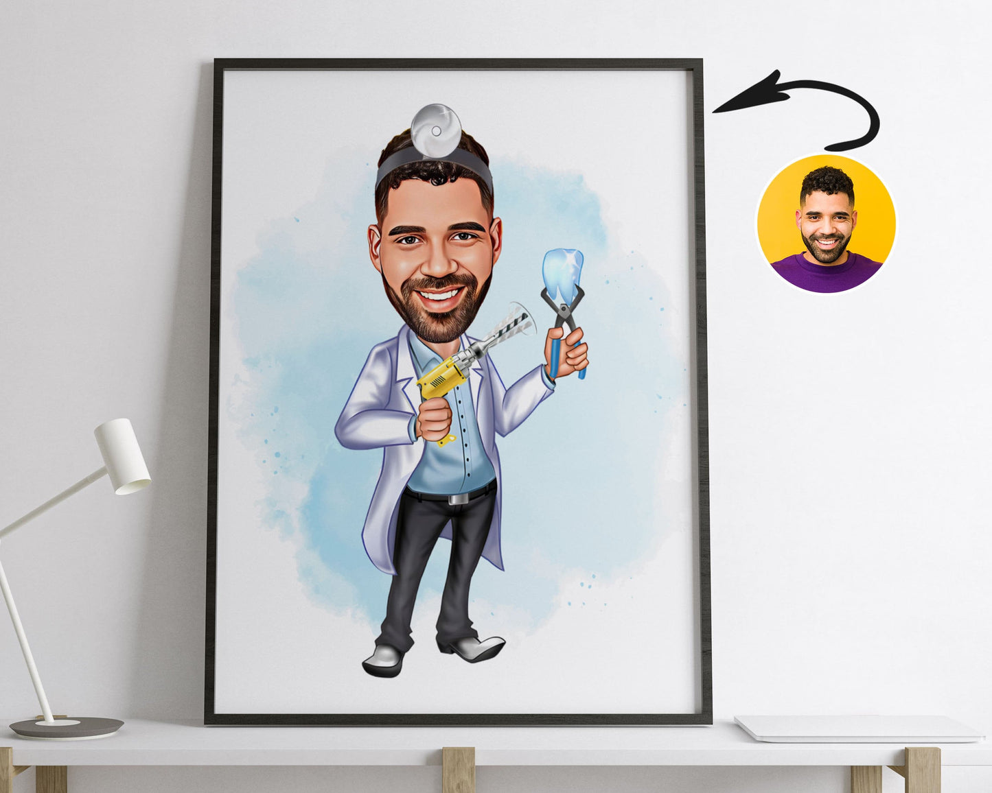 Personalised Dentist Caricature