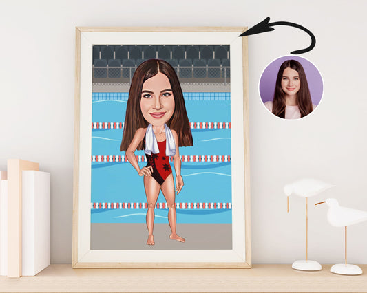 Personalised Swimmer Caricature