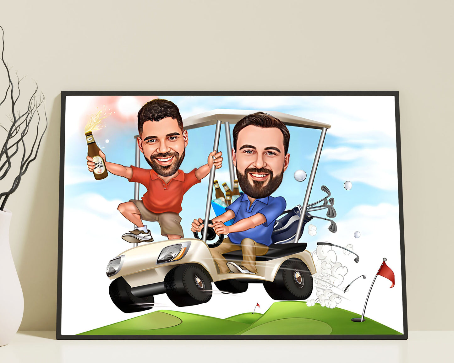 Personalised Golfing Caricature