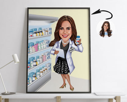 Personalised Pharmacist Caricature