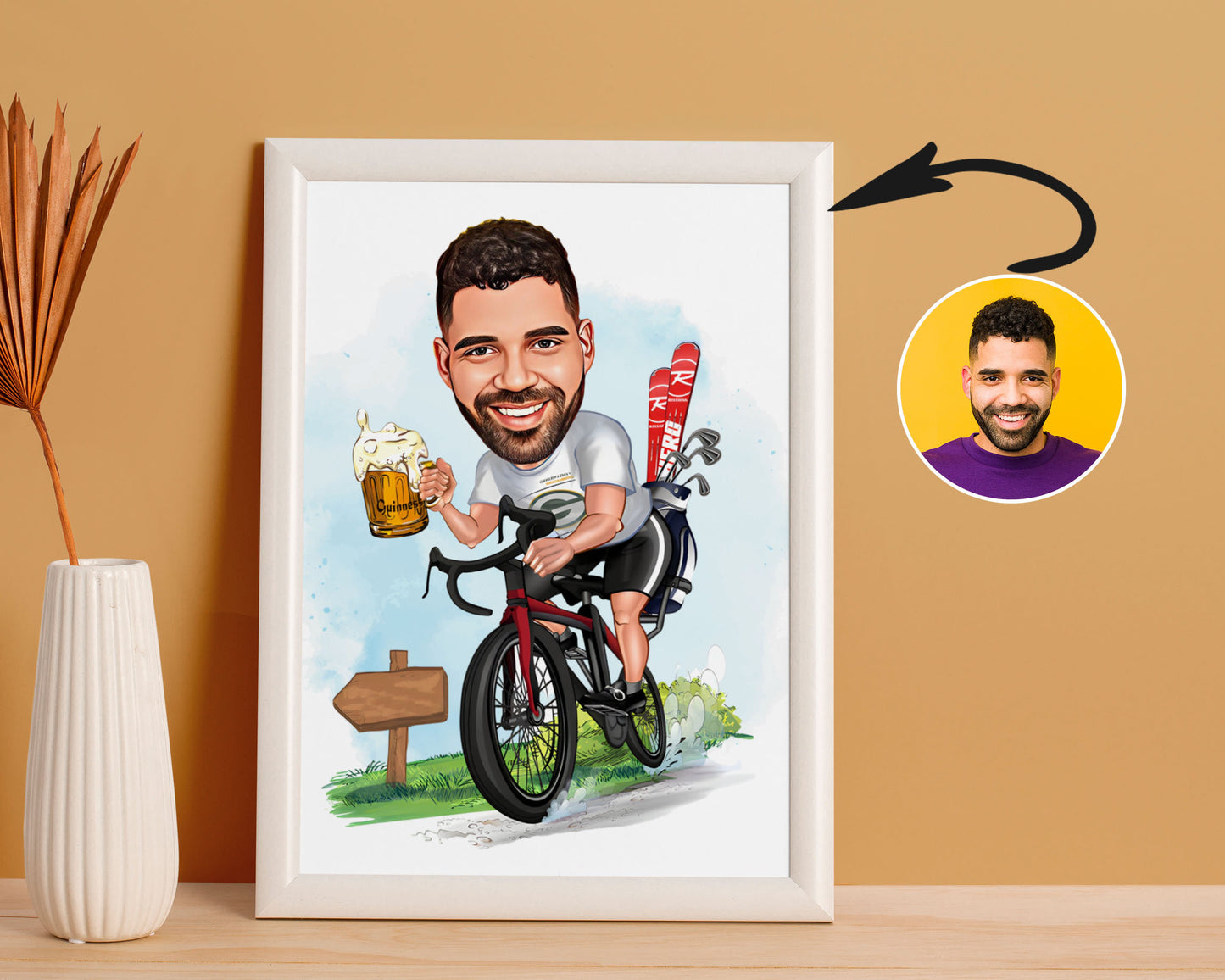 Personalised Cyclist Caricature